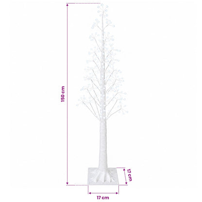 vidaXL Starburst Christmas Tree White 17 x 17 x 150 cm Plastic