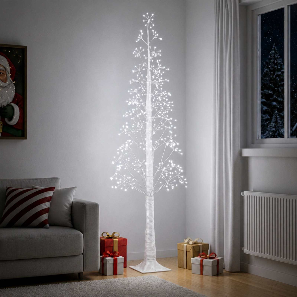 vidaXL Starburst Christmas Tree White 17 x 17 x 180 cm Plastic