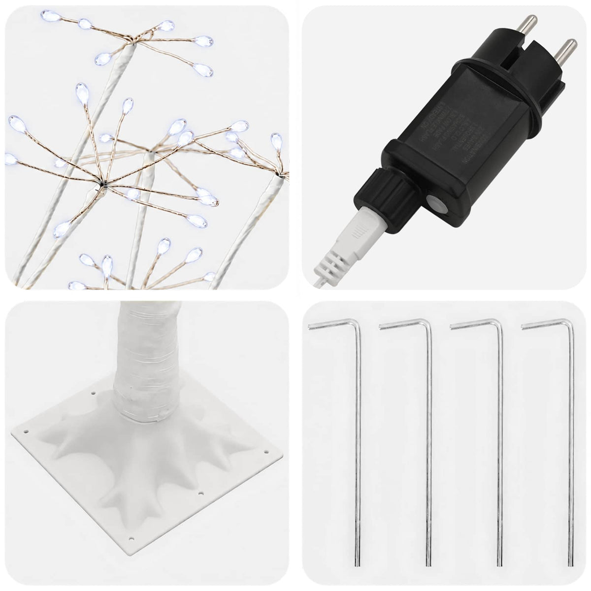 vidaXL Starburst Christmas Tree White 17 x 17 x 180 cm Plastic