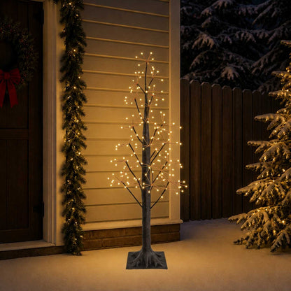 vidaXL Starburst Christmas Tree Brown 150 cm Plastic 304 LEDs