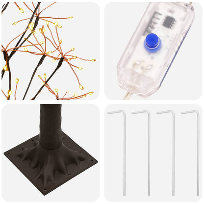 vidaXL Starburst Christmas Tree Brown 150 cm Plastic 304 LEDs