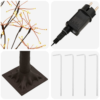 vidaXL Starburst Christmas Tree Brown 17 x 17 x 180 cm Plastic