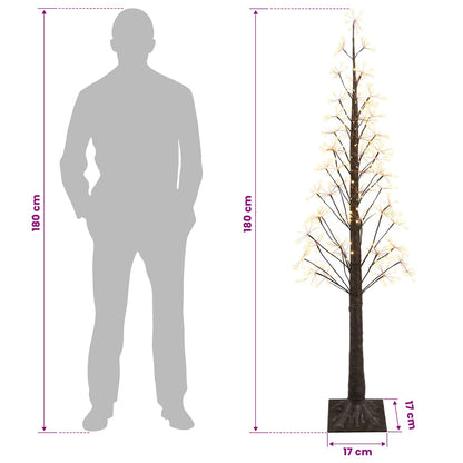 vidaXL Starburst Christmas Tree Brown 17 x 17 x 180 cm Plastic