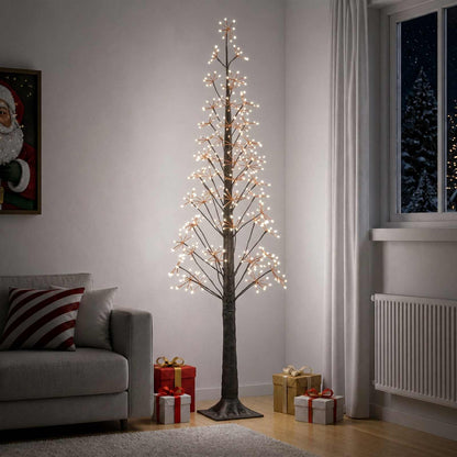 vidaXL Starburst Christmas Tree Brown 17 x 17 x 180 cm Plastic