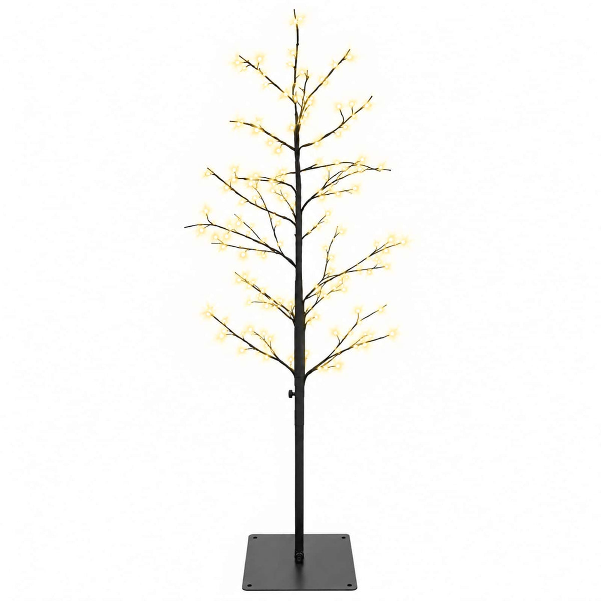 vidaXL Micro Birch Christmas Tree Black 18 x 18 x 120 cm Steel
