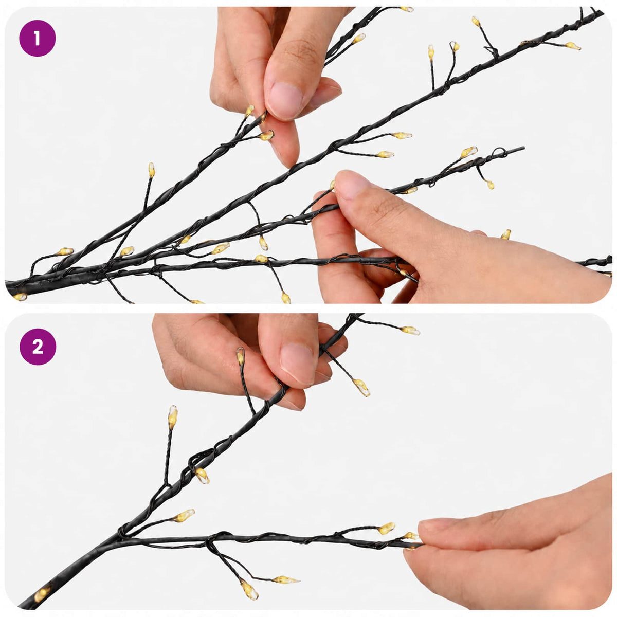 vidaXL Micro Birch Christmas Tree Black 18 x 18 x 120 cm Steel