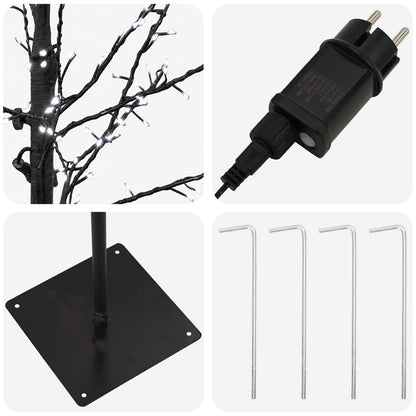 vidaXL Micro Birch Christmas Tree Black 120 cm Steel 279 LEDs