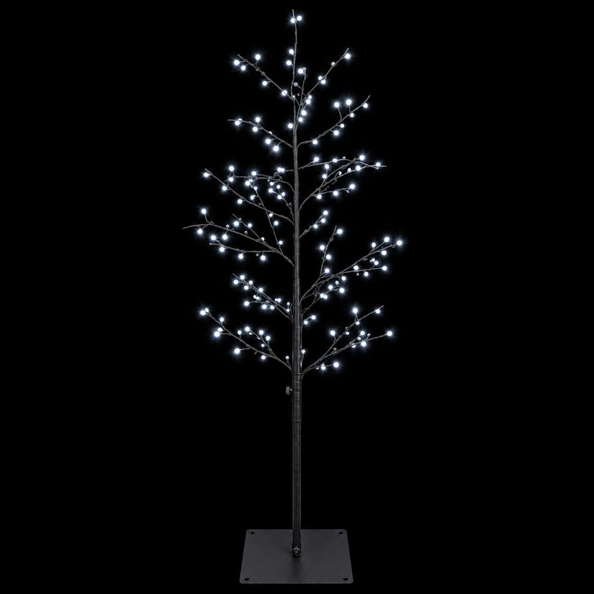 vidaXL Micro Birch Christmas Tree Black 120 cm Steel 279 LEDs