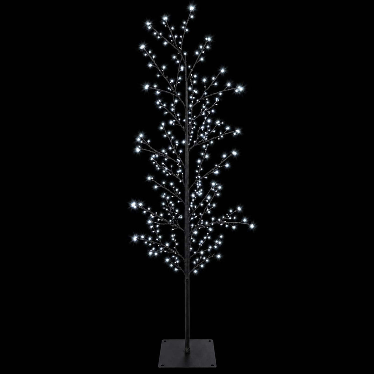 vidaXL Micro Birch Christmas Tree Black 18 x 18 x 150 cm Steel