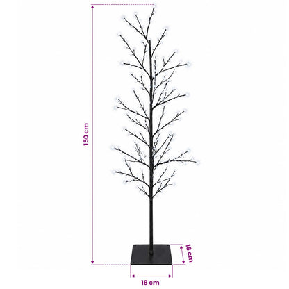 vidaXL Micro Birch Christmas Tree Black 18 x 18 x 150 cm Steel