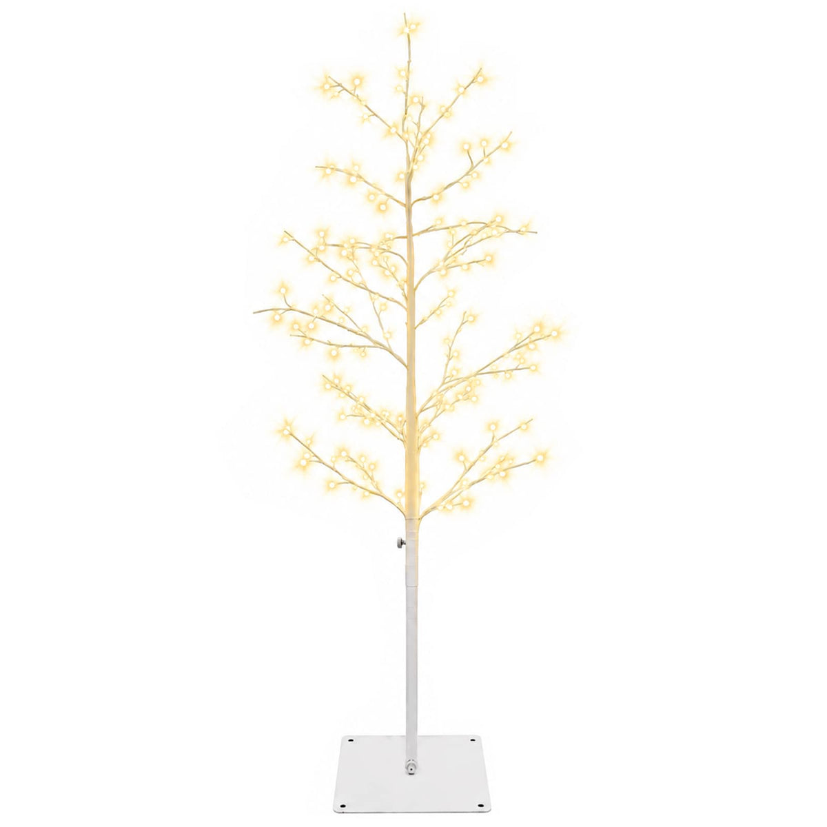 vidaXL Micro Birch Christmas Tree White 18 x 18 x 120 cm Steel