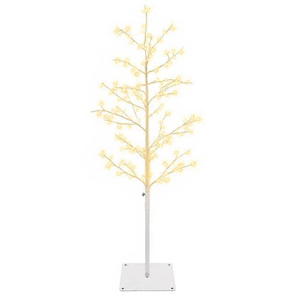 vidaXL Micro Birch Christmas Tree White 18 x 18 x 120 cm Steel