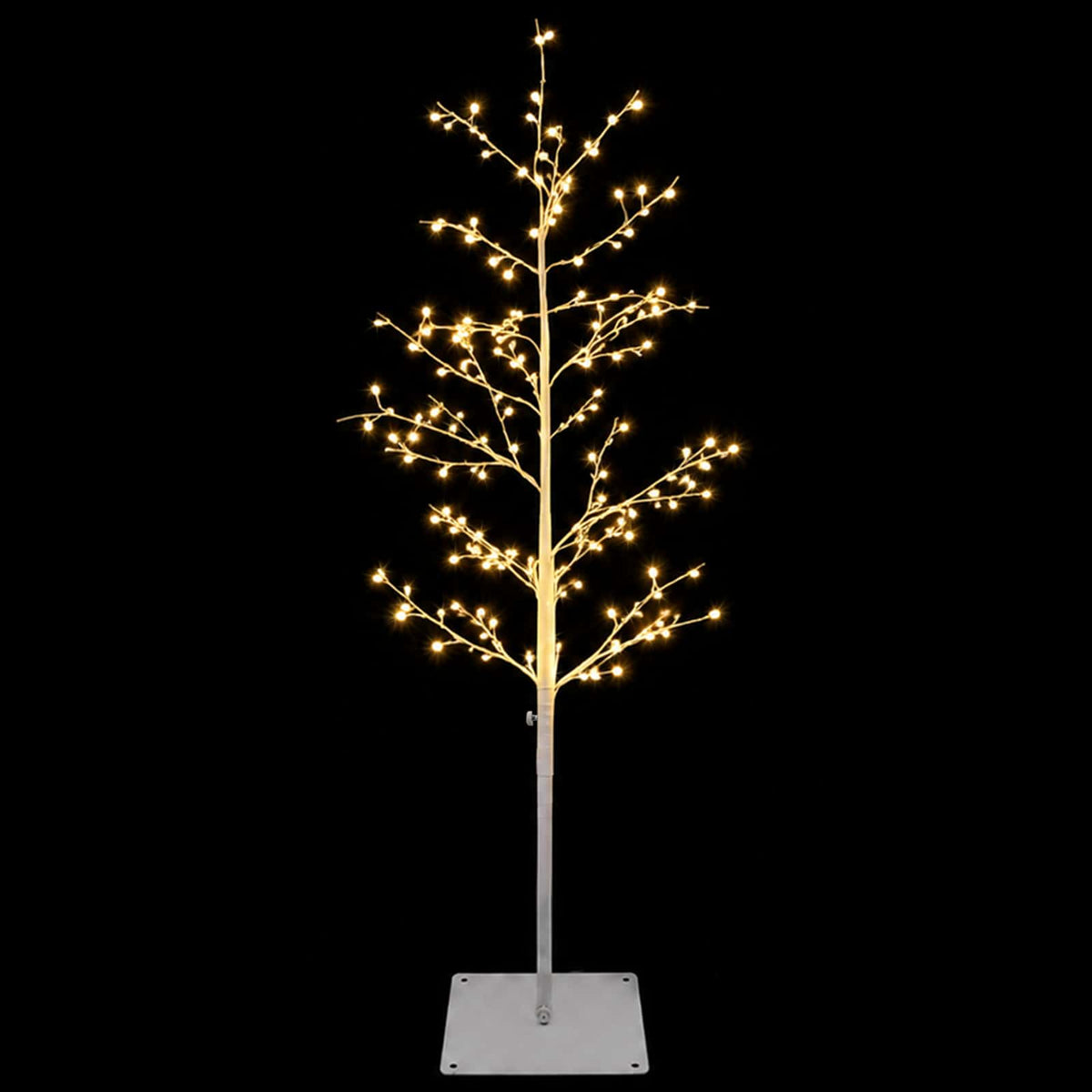 vidaXL Micro Birch Christmas Tree White 18 x 18 x 120 cm Steel