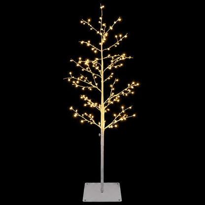 vidaXL Micro Birch Christmas Tree White 18 x 18 x 120 cm Steel