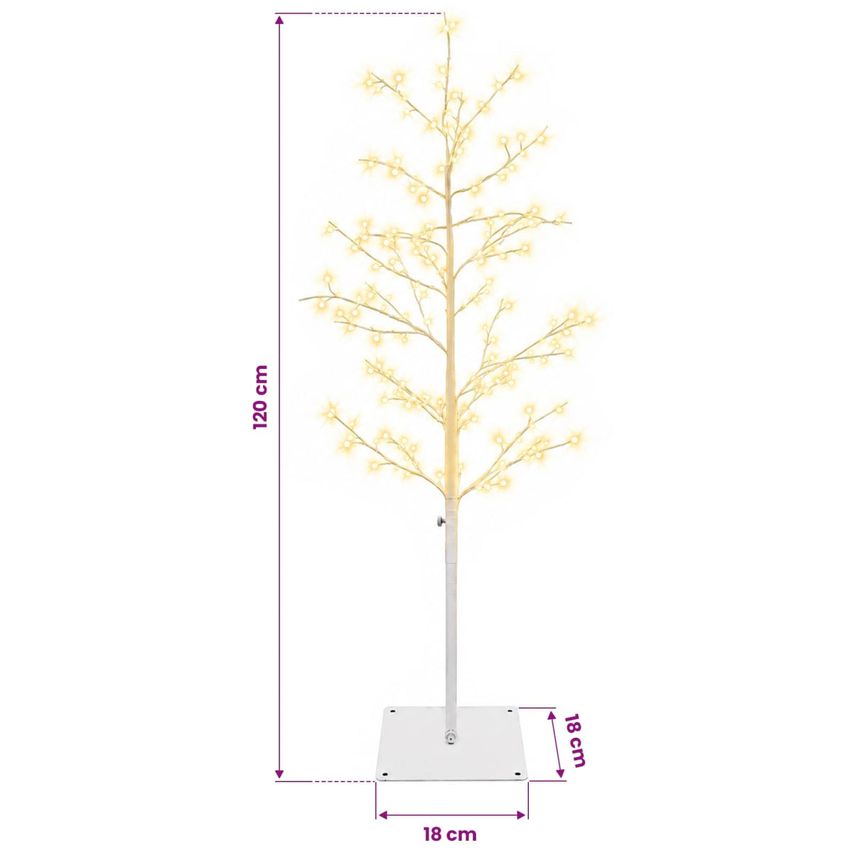 vidaXL Micro Birch Christmas Tree White 18 x 18 x 120 cm Steel