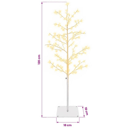 vidaXL Micro Birch Christmas Tree White 18 x 18 x 120 cm Steel