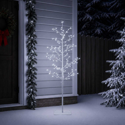 vidaXL Micro Birch Christmas Tree White 120 cm Steel 279 LEDs