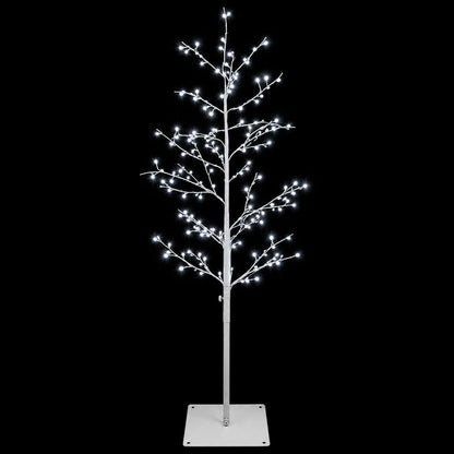 vidaXL Micro Birch Christmas Tree White 120 cm Steel 279 LEDs