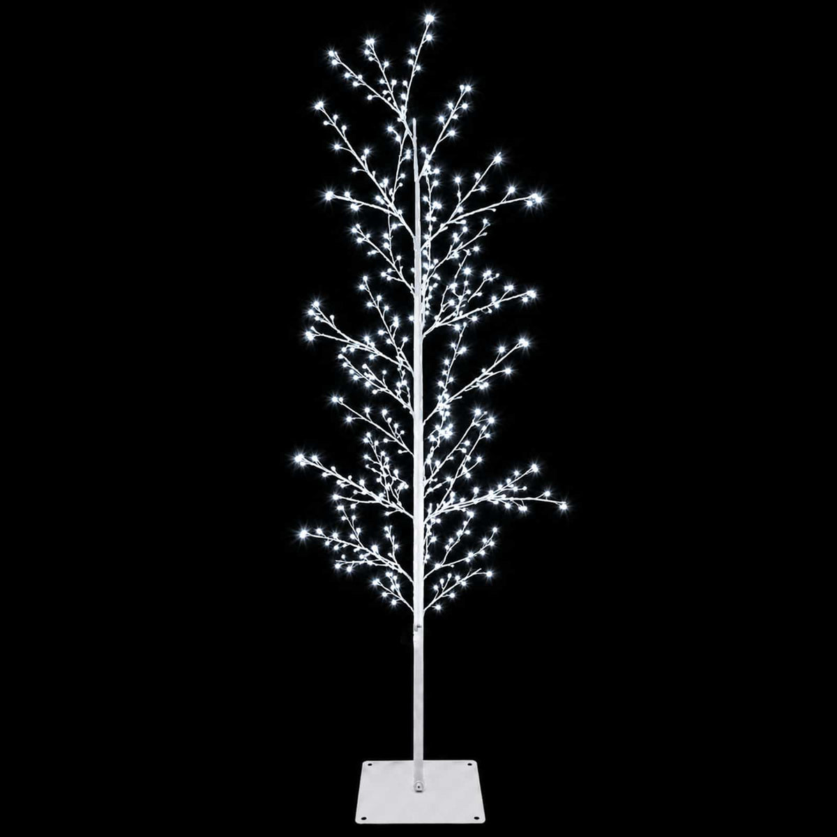 vidaXL Micro Birch Christmas Tree White 150 cm Steel 360 LEDs