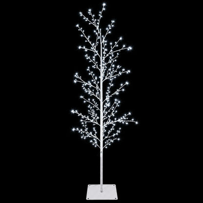 vidaXL Micro Birch Christmas Tree White 150 cm Steel 360 LEDs