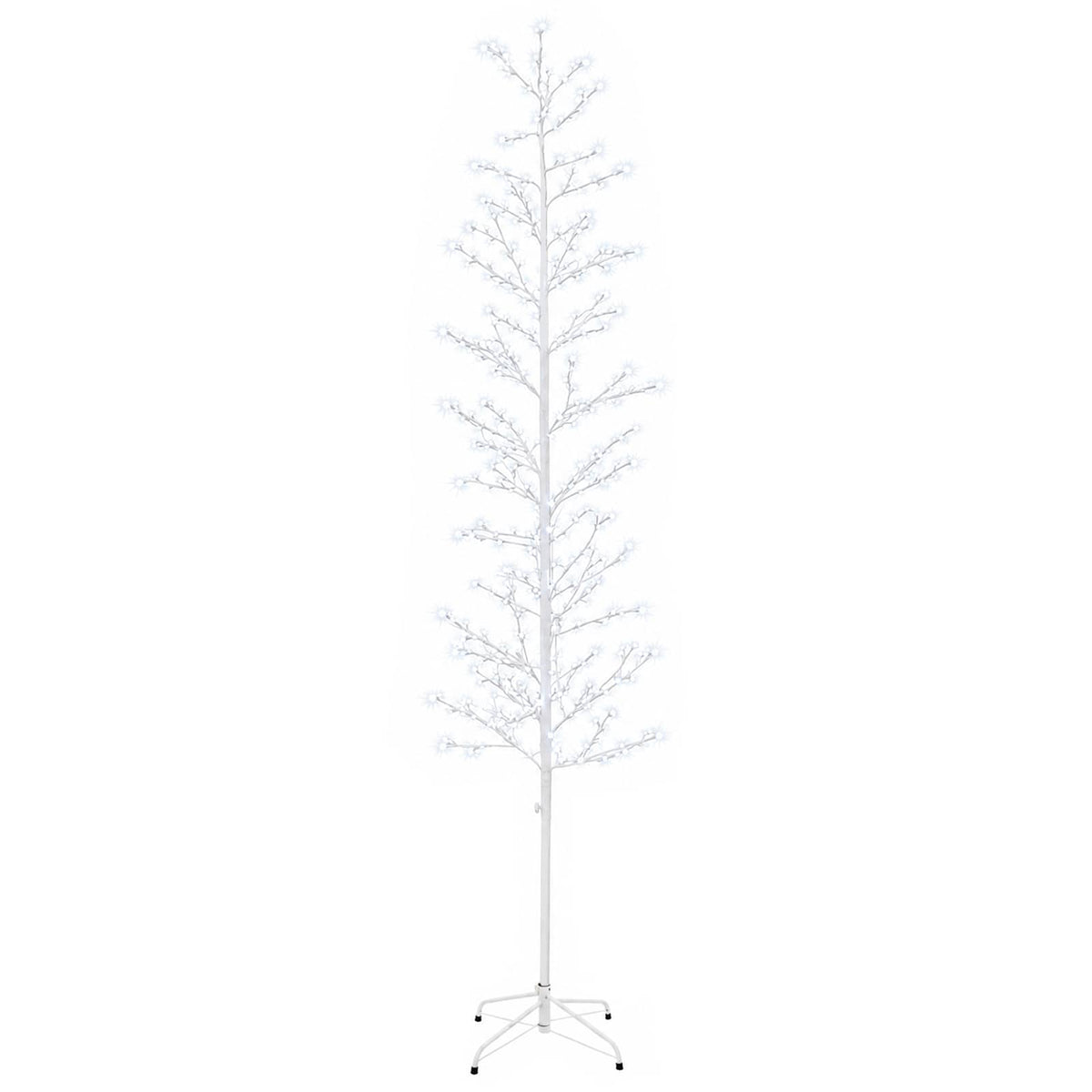 vidaXL Micro Birch Christmas Tree White 47 x 240 cm Steel 675 LEDs