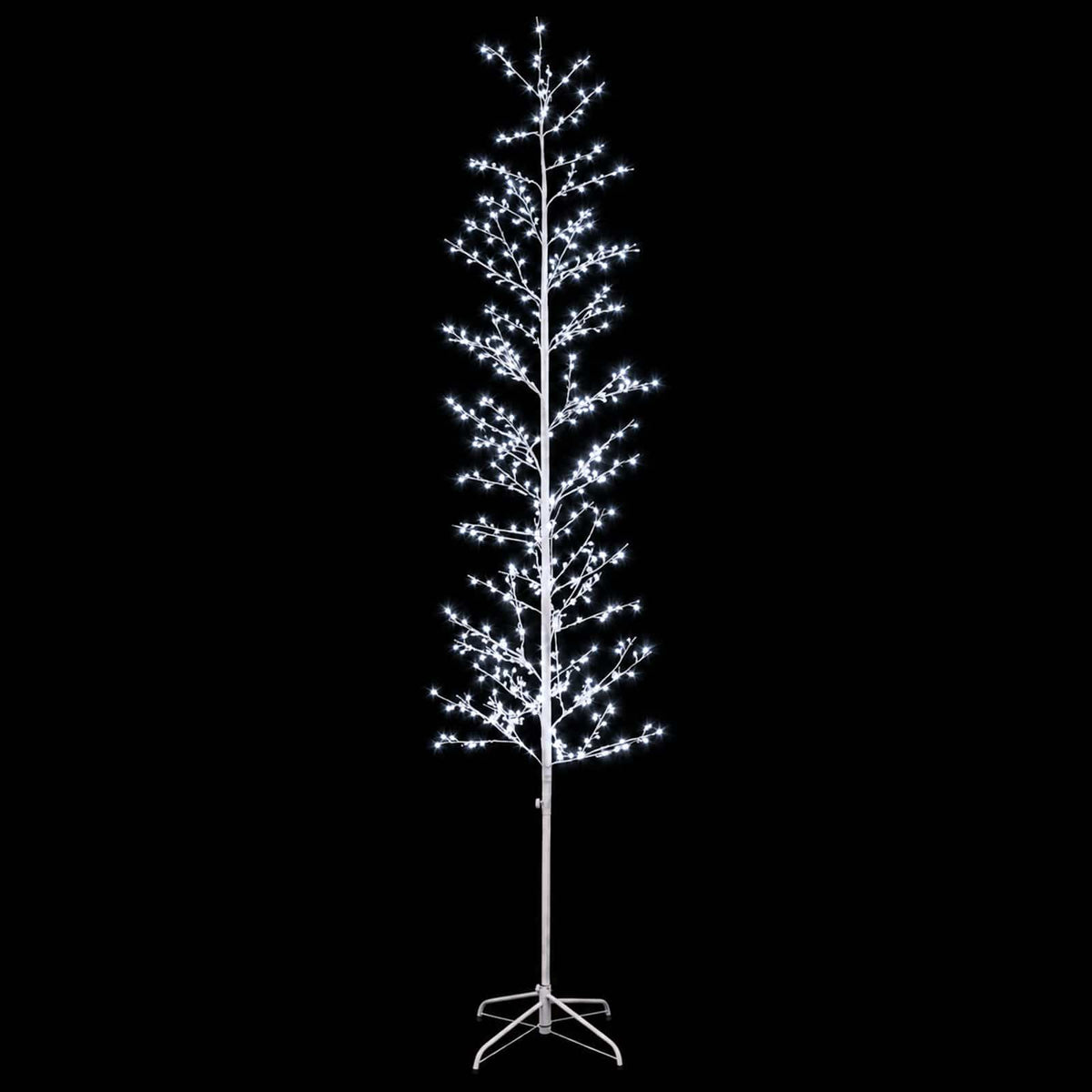 vidaXL Micro Birch Christmas Tree White 47 x 240 cm Steel 675 LEDs
