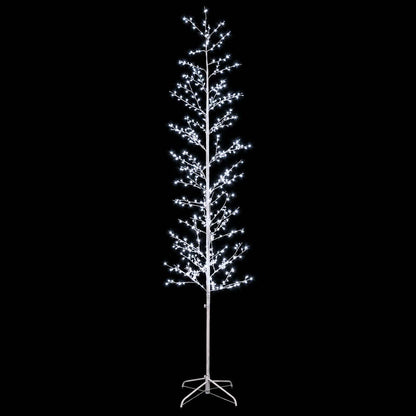 vidaXL Micro Birch Christmas Tree White 47 x 240 cm Steel 675 LEDs