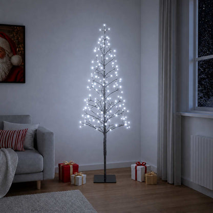 vidaXL LED String Christmas Tree Black 18 x 18 x 150 cm Steel 164 LEDs