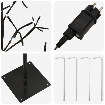 vidaXL LED String Christmas Tree Black 18 x 18 x 150 cm Steel 164 LEDs