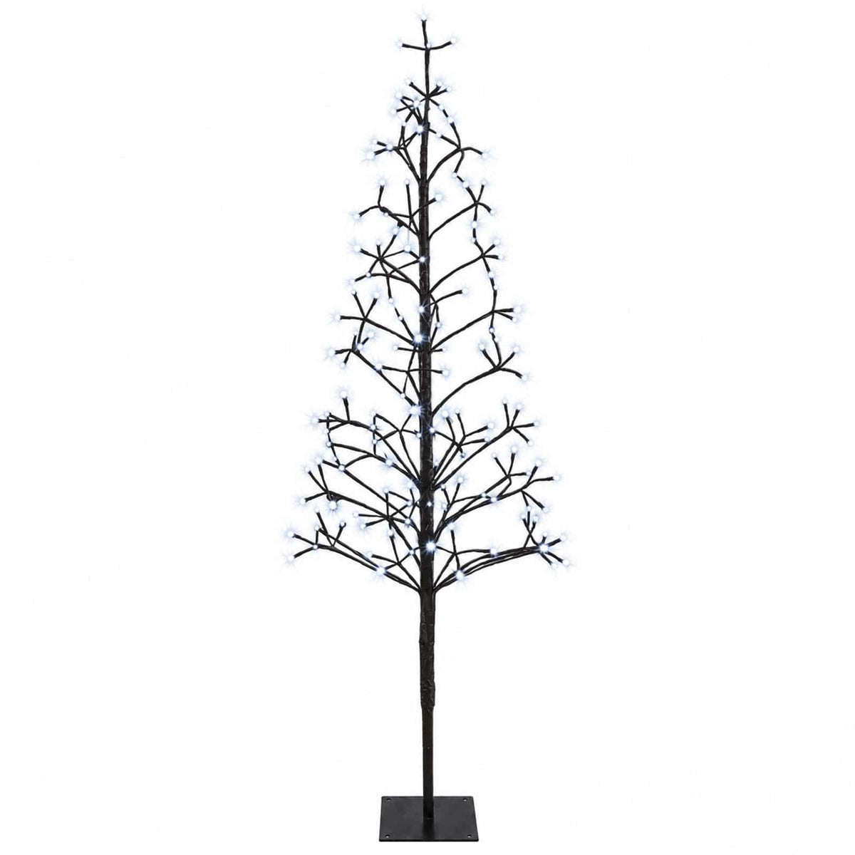 vidaXL LED String Christmas Tree Black 18 x 18 x 150 cm Steel 164 LEDs