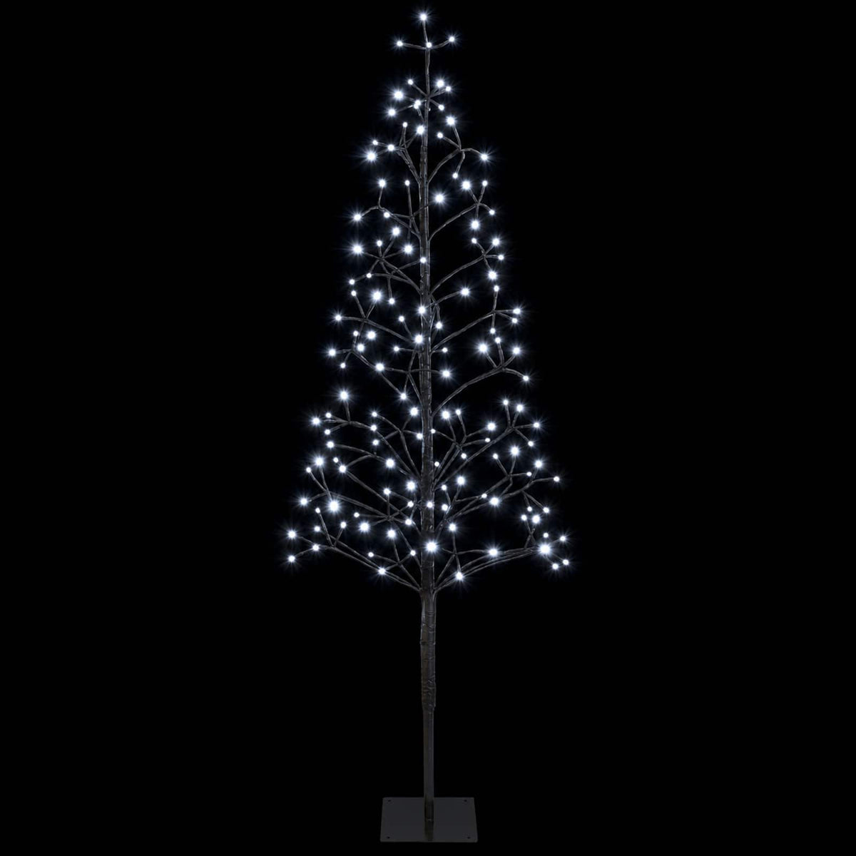 vidaXL LED String Christmas Tree Black 18 x 18 x 150 cm Steel 164 LEDs