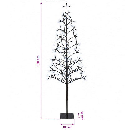 vidaXL LED String Christmas Tree Black 18 x 18 x 150 cm Steel 164 LEDs