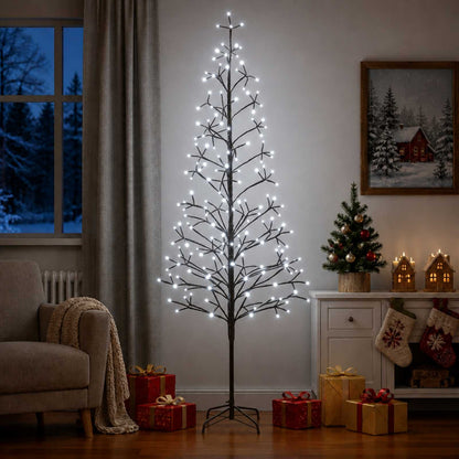 vidaXL LED String Christmas Tree Black 47 x 240 cm Steel 268 LEDs