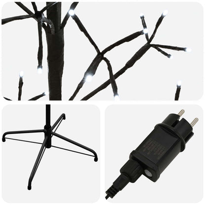 vidaXL LED String Christmas Tree Black 47 x 240 cm Steel 268 LEDs