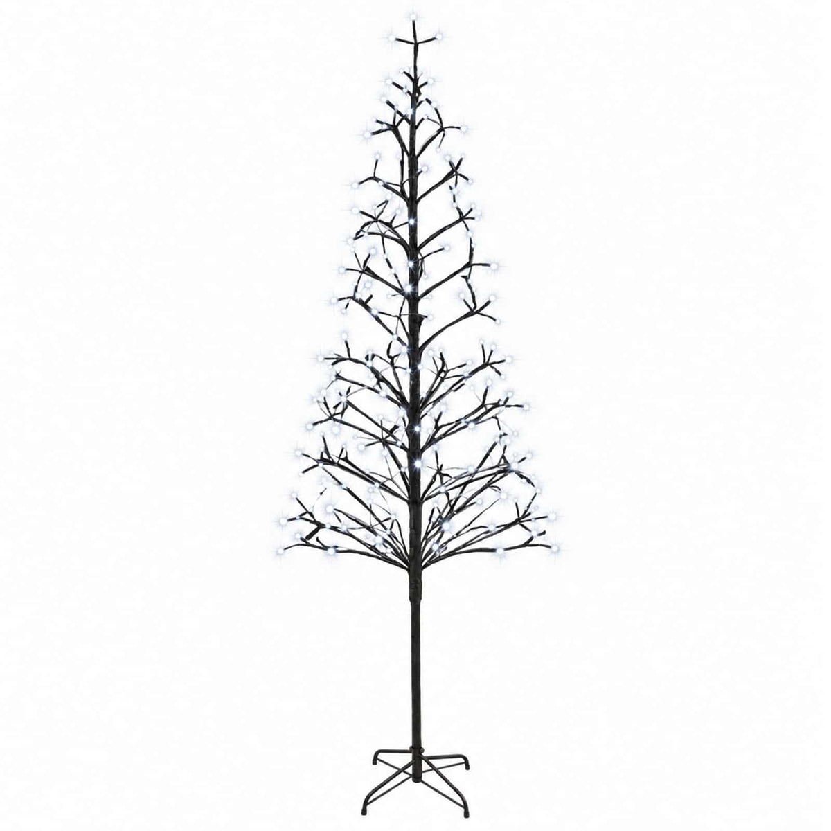 vidaXL LED String Christmas Tree Black 47 x 240 cm Steel 268 LEDs