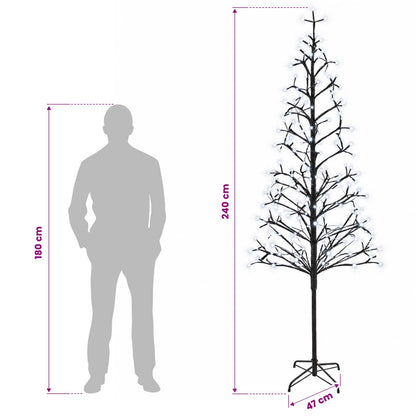 vidaXL LED String Christmas Tree Black 47 x 240 cm Steel 268 LEDs