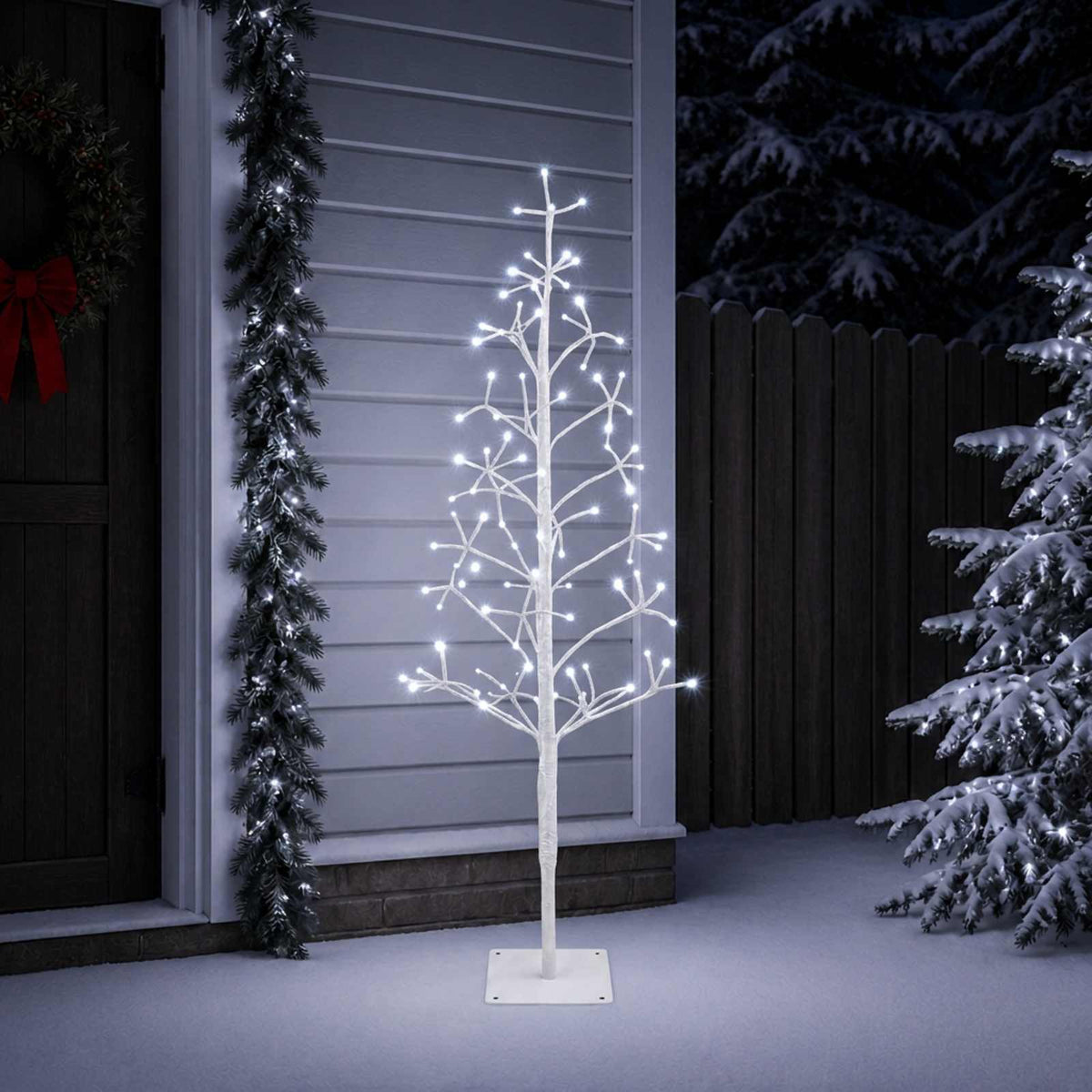 vidaXL LED String Christmas Tree White 18 x 18 x 120 cm Steel 140 LEDs