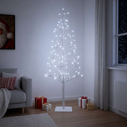 vidaXL LED String Christmas Tree White 18 x 18 x 120 cm Steel 140 LEDs