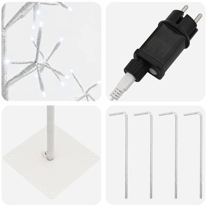 vidaXL LED String Christmas Tree White 18 x 18 x 120 cm Steel 140 LEDs