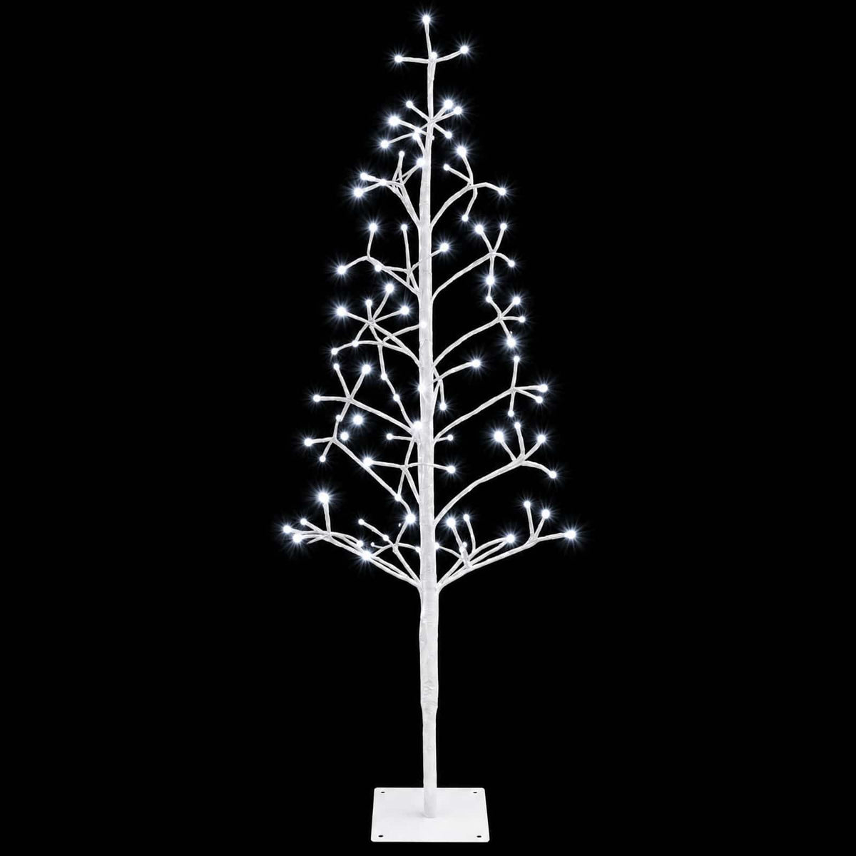 vidaXL LED String Christmas Tree White 18 x 18 x 120 cm Steel 140 LEDs