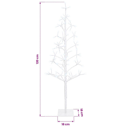 vidaXL LED String Christmas Tree White 18 x 18 x 120 cm Steel 140 LEDs