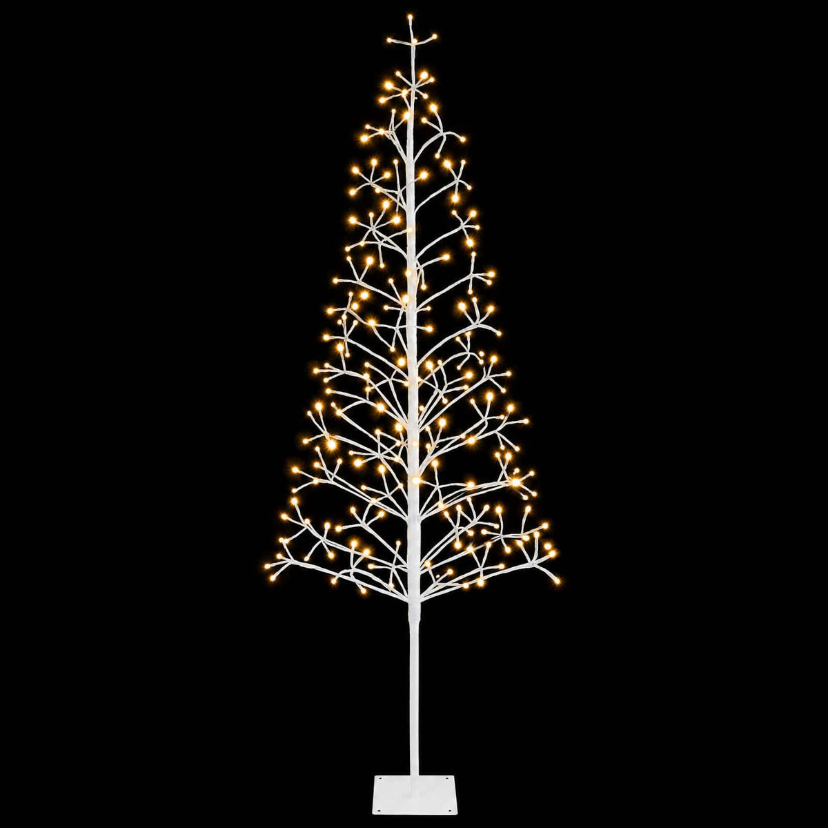 vidaXL LED String Christmas Tree White 20 x 20 x 180 cm Steel 196 LEDs