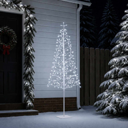 vidaXL LED String Christmas Tree White 180 cm Steel 196 LEDs