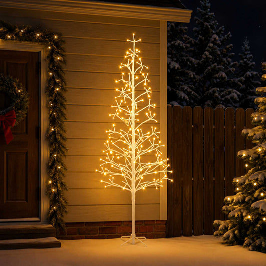 vidaXL LED String Christmas Tree White 47 x 240 cm Steel 268 LEDs