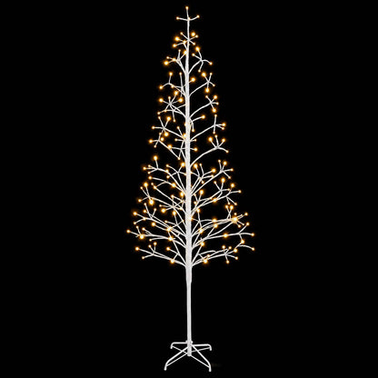 vidaXL LED String Christmas Tree White 210 cm Steel 228 LEDs