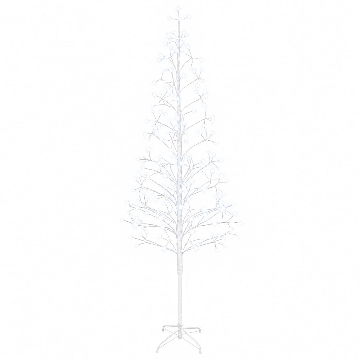 vidaXL LED String Christmas Tree White 47 x 210 cm Steel 228 LEDs