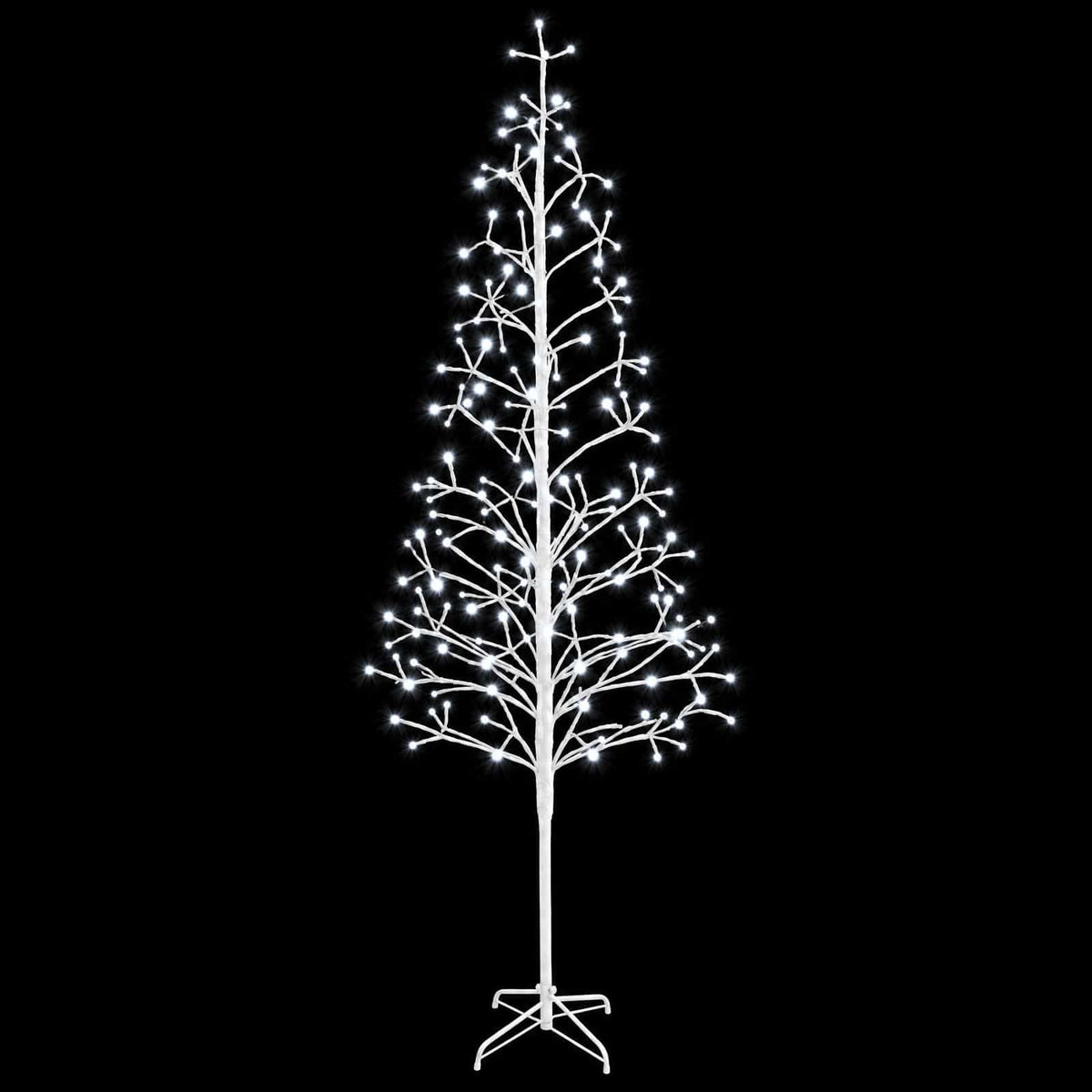 vidaXL LED String Christmas Tree White 47 x 210 cm Steel 228 LEDs