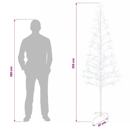 vidaXL LED String Christmas Tree White 47 x 210 cm Steel 228 LEDs