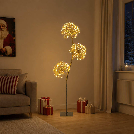 vidaXL S-Shape LED Christmas Tree Black 18 x 18 x 150 cm Steel