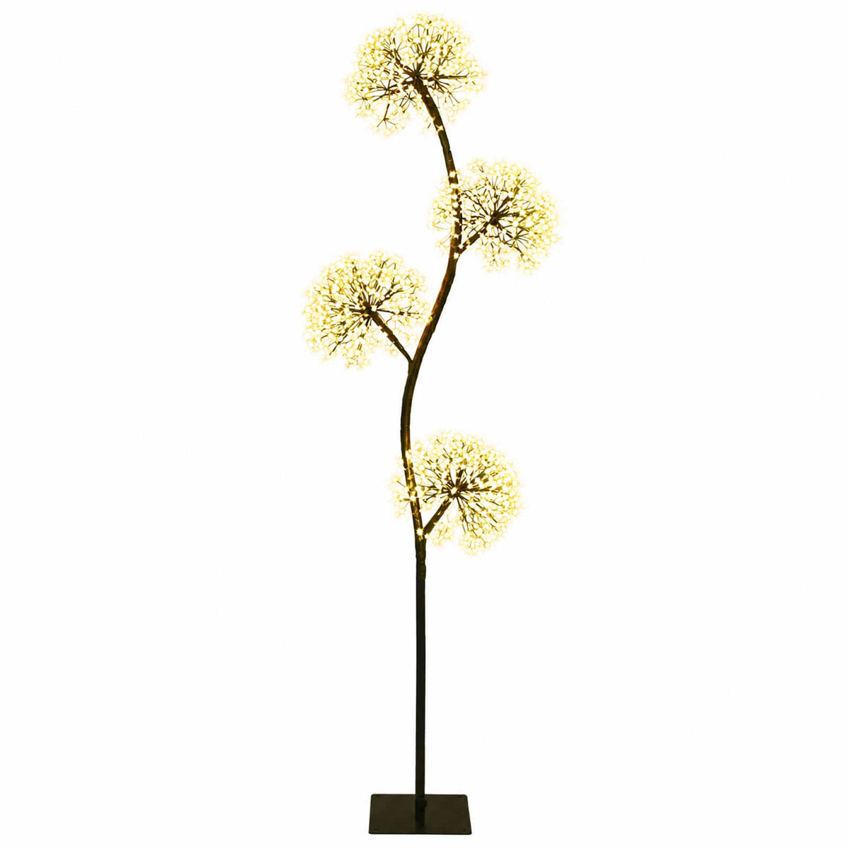 vidaXL S-Shape LED Christmas Tree Black 18 x 18 x 150 cm Steel